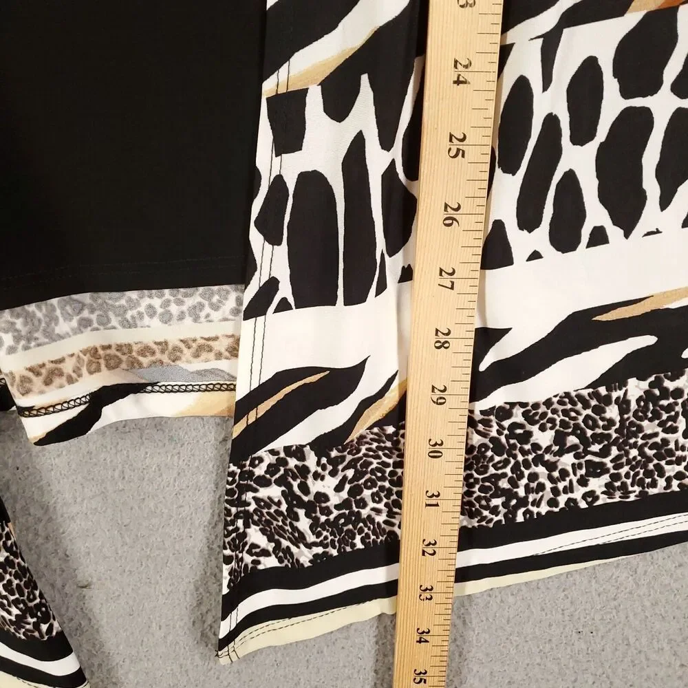 Serengeti Blouse Womens XL Animal Print Cardigan with Attached Tank Stretchy - Picture 6 of 13